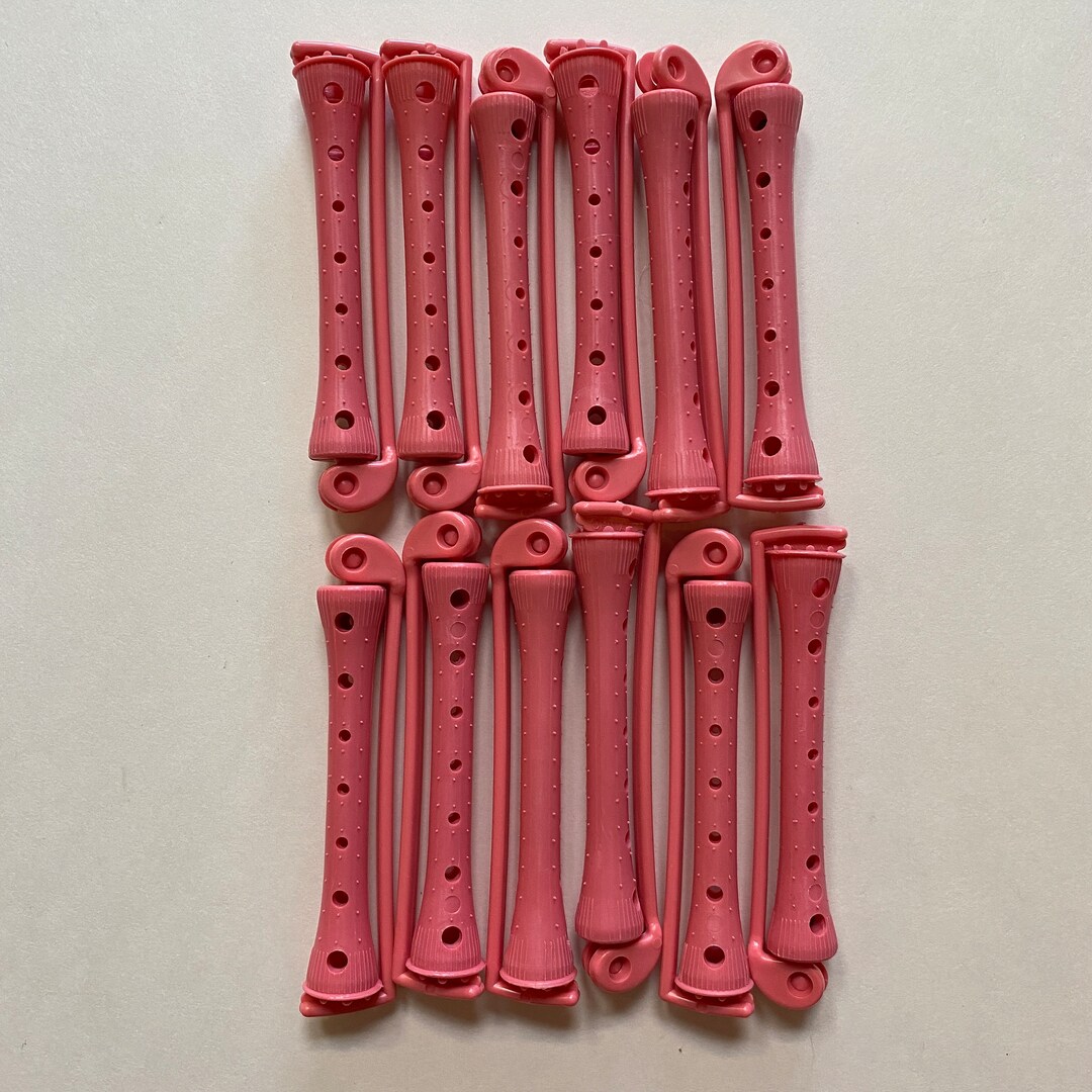 Vintage 70s Swing Arm Perm Rods Hair Perming Curlers Pink Ladies Hair