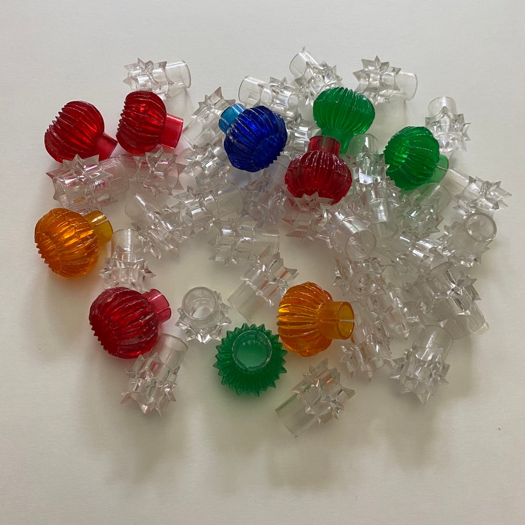 Vintage Plastic Christmas Light Cover Reflectors Lot Retro Collectible