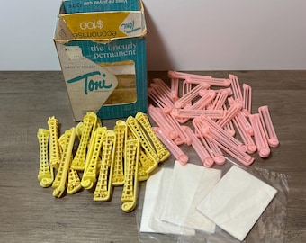 Rizadores de permanente con brazo oscilante Toni con papeles y caja. Fabricados en EE. UU.
