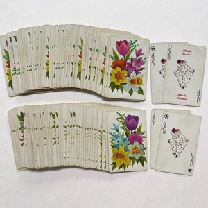 Jeux de cartes à deux jeux de cartes Motif floral tulipe avec lequel on joue