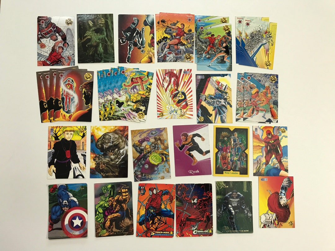 1990s Super Hero Trading Cards Random Lot Paper Ephemera Etsy
