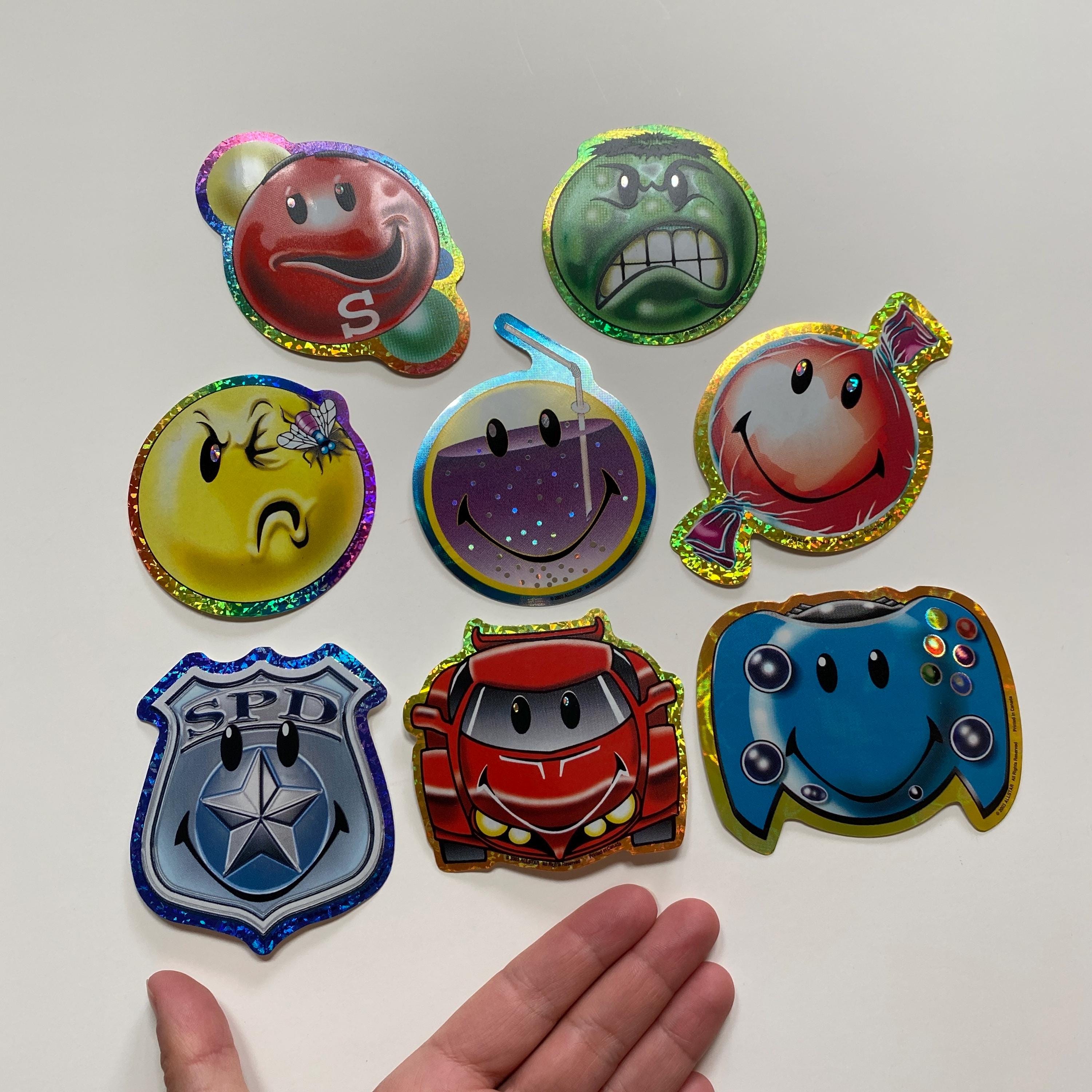 Y2K Smiley Vending Machine Stickers Happy Face Glittery Allstar