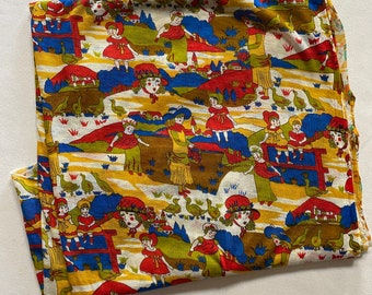 Groovy Fabric Scrap Stetchy Cotton Knit 1970s Sewing Supply Lightweight Cottage Farmhouse