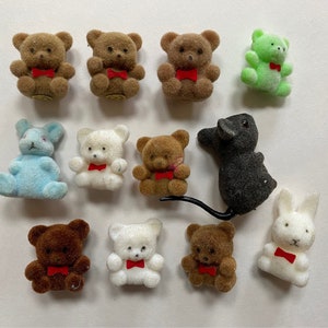 12 Safety Noses or Eyes Flock Round Button Style 6 to 17mm With Washers for  Bunny Mouse Kitty Cat Teddy Bear Crochet Sew Needle Felting FRBN 