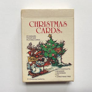 セール 1986 クリスマス トランプ スタンダードデッキ クリスマス ホリデーデザイン ストッキング用 80年代 キュート ゲームナイト