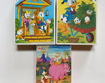 Disney Donald Duck Jigsaw Puzzles LOT Complete Game Night Toys - Etsy