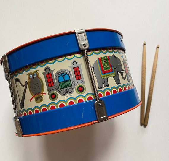 40’s アンティークトイ 「マーチング ドラマー」 Vintage Childrens Toy Drum Musical Instrument Tin Made in Japan