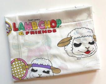 Vintage 1990s Lamb Chop Fabric Scrap 90s Kids Cotton Fabric Sewing Craft Supplies 1994 Cut n Sew