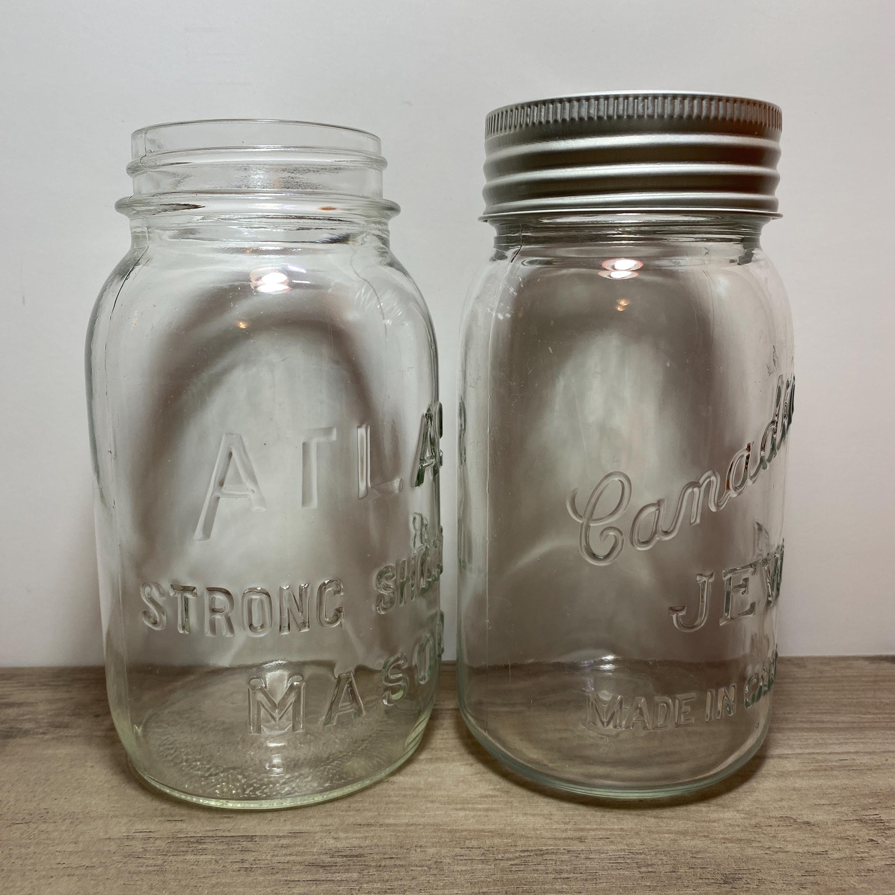 Glass Canning Mason Pint Jar Made in Canada - Canadian Jewel Gem 