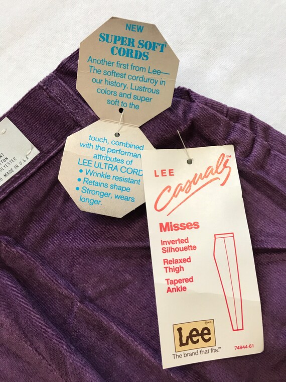 KIDS 1980s Lee Casuals Purple Corduroy Pants Miss… - image 8