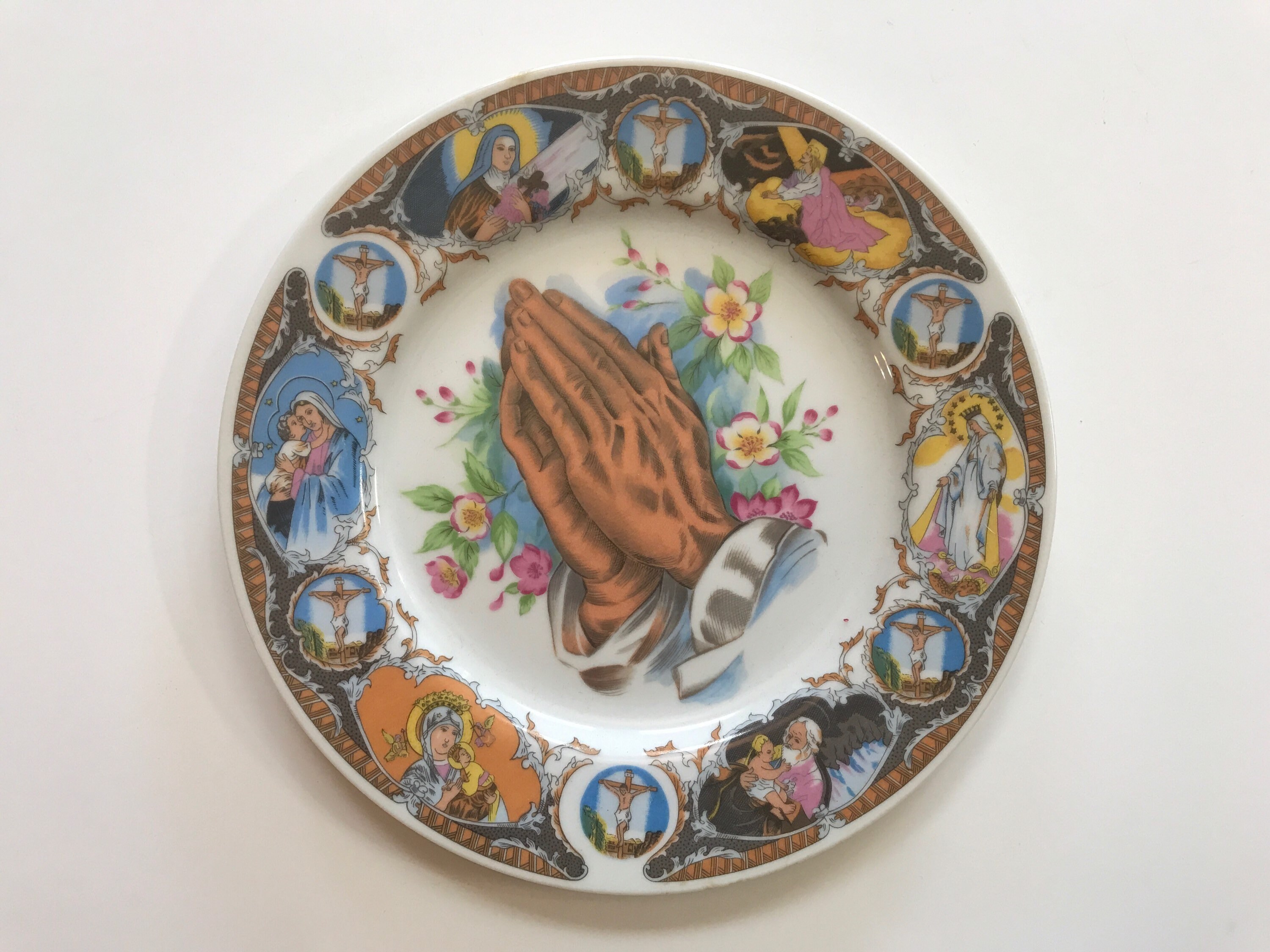 Vintage Decorative Religious Jesus Mother Mary Porcelain Plate Etsy
