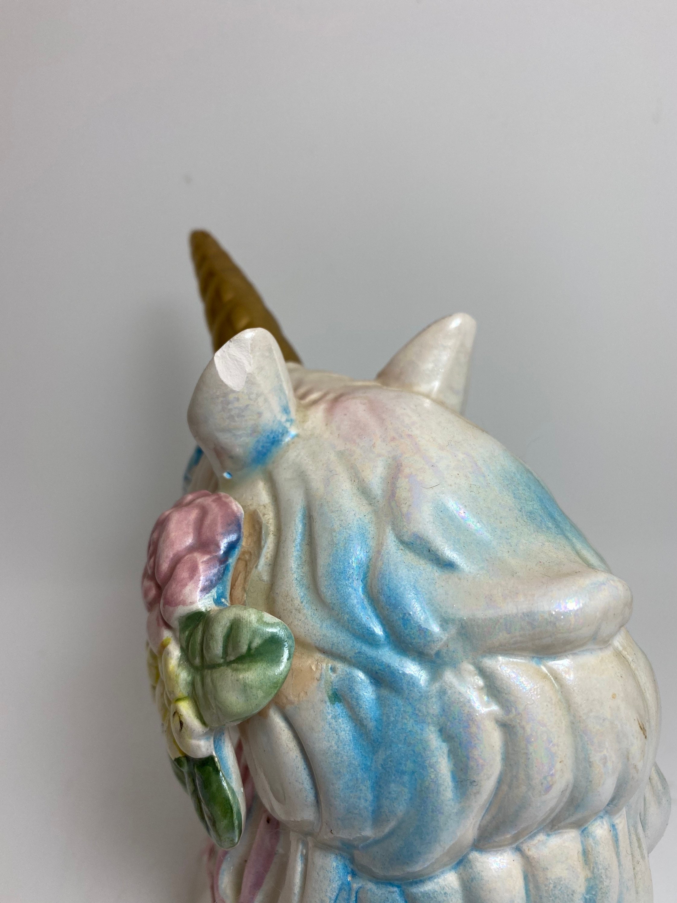 Vintage Ceramic Unicorn Knick Knack Cute Mythical Figurine Taiwan
