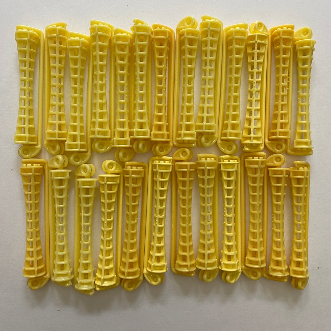 Vintage 70s 80s Swing Arm Perm Rods Toni Hair Perming Curlers Yellow