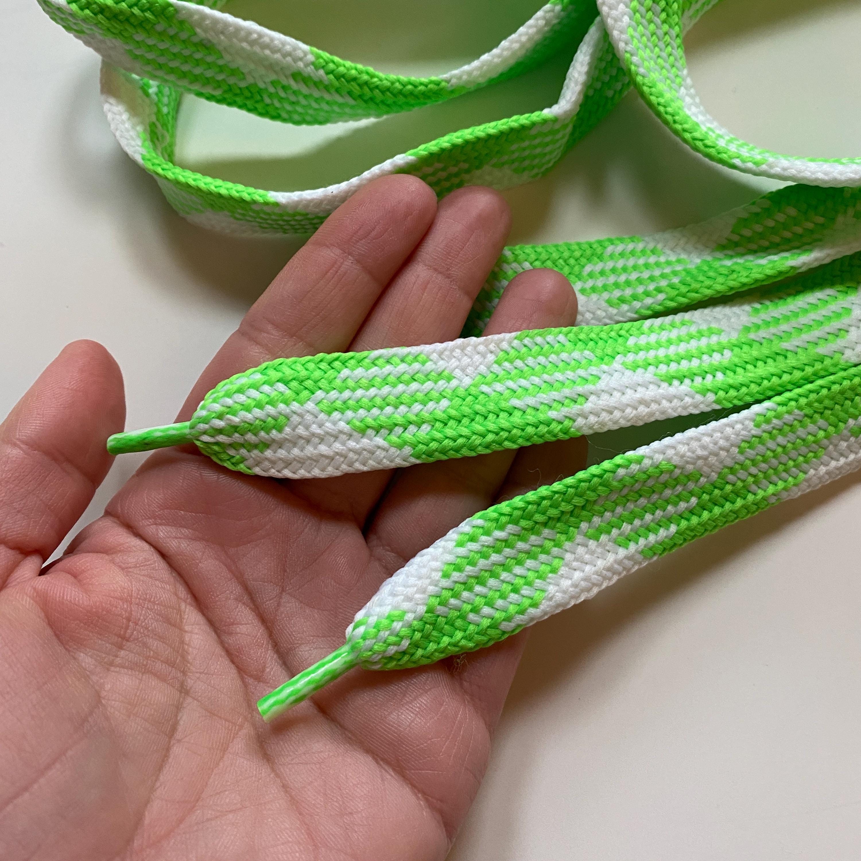 Jumbo Shoelaces Wide Fat Laces Dual Color Neon Green 1980s - Etsy