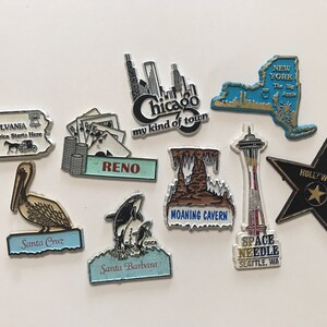 Vintage American State Destination Fridge Magnets Collectible Kitchen Home Decor Rubber USA America