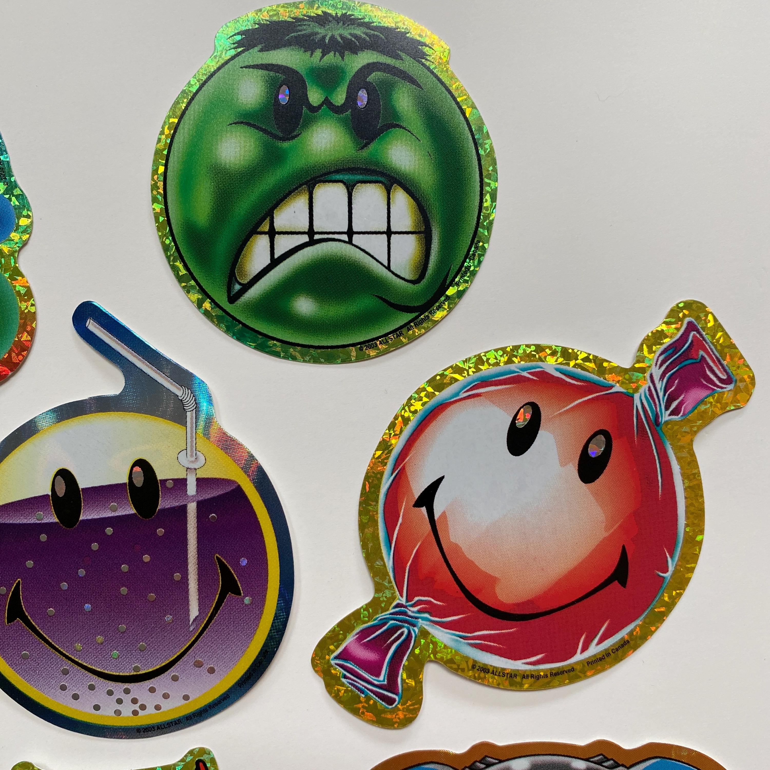 ハンドメイド スマイリー 円座☆ Y2K Smiley Vending Machine Stickers Happy Face Glittery Allstar