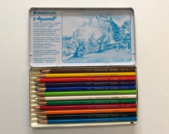 Vintage Staedtler Aquarell Water Color Pencils Art Supply Beautiful Made in Germany Supplies
