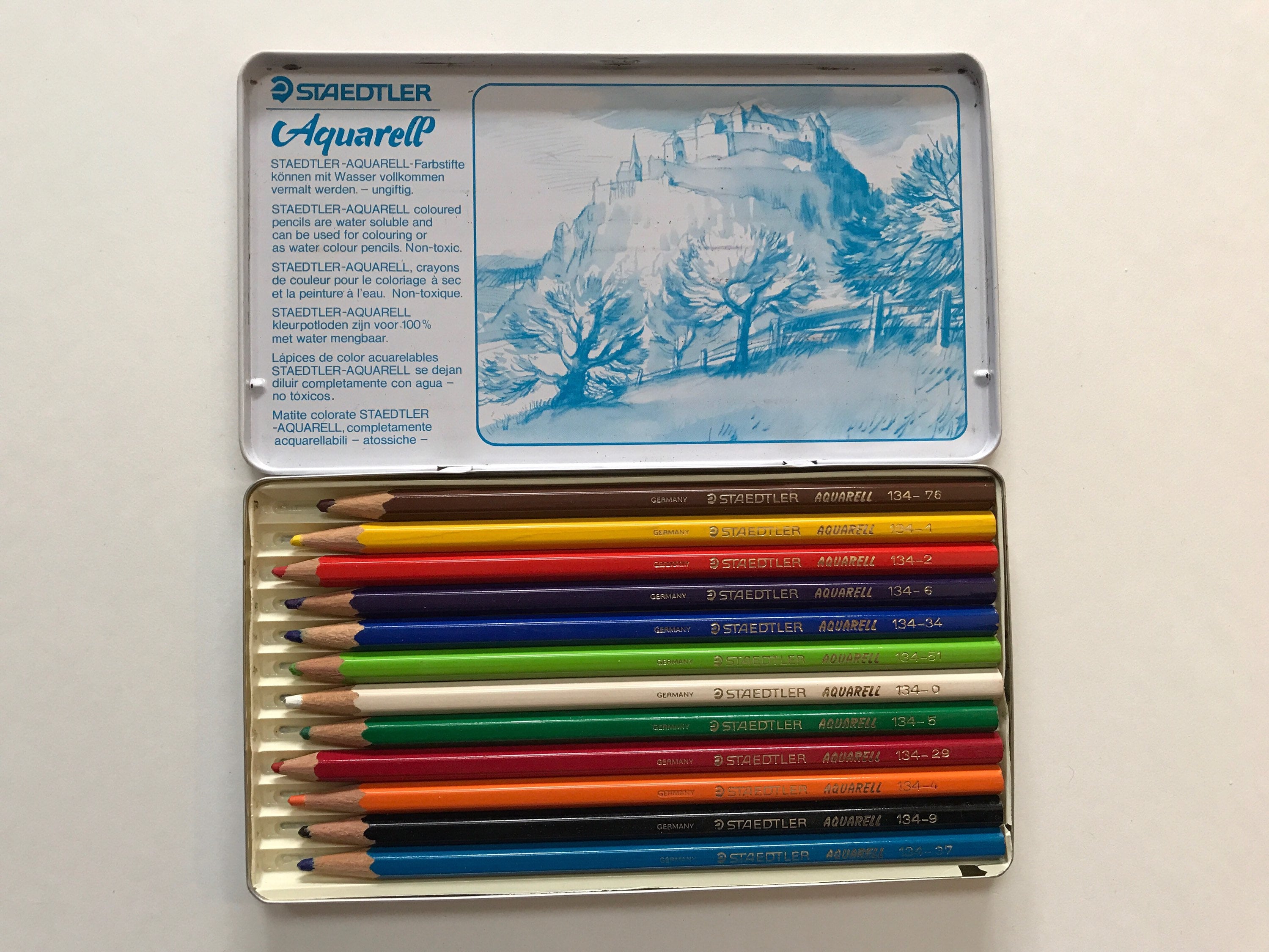 Vintage Staedtler Aquarell Water Color Pencils Art Supply Beautiful Made in  Germany Supplies 
