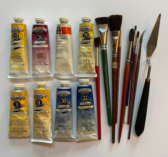 Vintage Winsor Newton Oil Paint Tubes Plus Random Old Brushes and Pallet  Tool England Winton -  Hong Kong