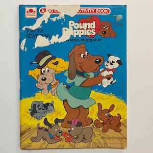 セール 1986 ポンド パピーズ ぬり絵 子供向け ヴィンテージ 80 年代 ビッグ ゴールデン ぬり絵 アクティビティ ブック
