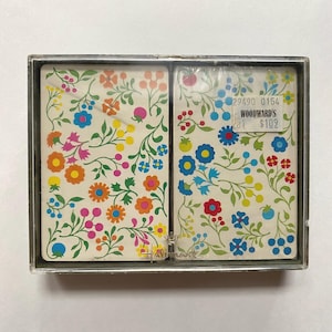 Jolies cartes à jouer florales à deux étages Trump Hoyle