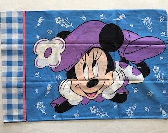 Vintage Minnie Mouse Pillowcase Disney 90s Kids Bedding Made in USA