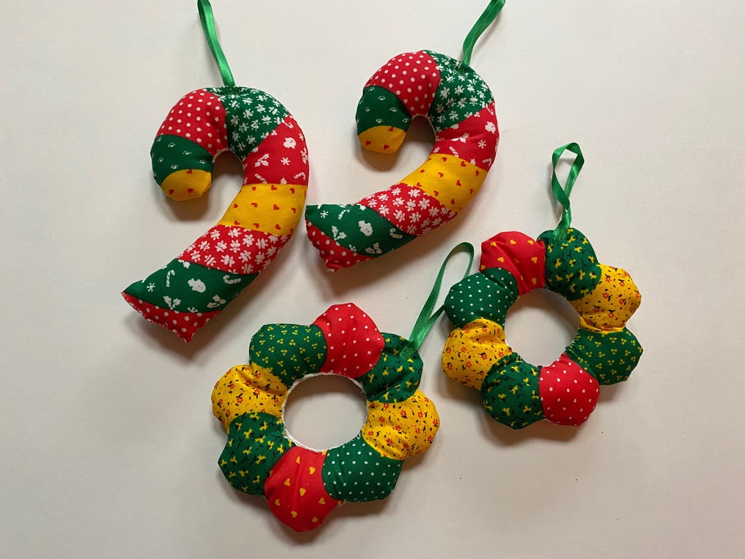 Cut N Sew Patchwork Christmas Ornaments Fabric Xmas Holiday Etsy