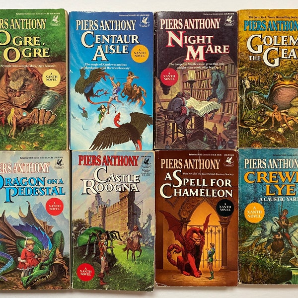 Piers Anthony Chapter Books Lot Adventure Fantasy Novels 80s 90s Del Rey Xanth Novels  (Lot B)