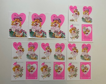 Peppermint Rose Valentine Cards Lot 90s Ephemera Scrapbooking Paper Crafts
