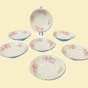 Vintage Hutschenreuther Bavaria Plates (Set of 10): 1950s German Porcelain Floral with Gold Trim