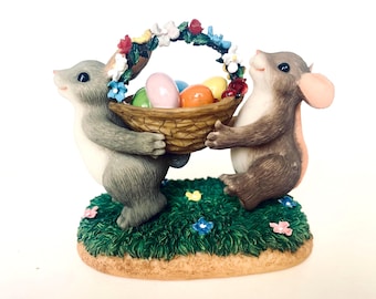 Figura de conejo de Pascua de Fitz Floyd, de Charming Tails, de resina pintada a mano (edición limitada 1641/5000)