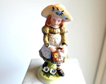 Vintage Holly Hobbie Porcelain Figurine with Kittens