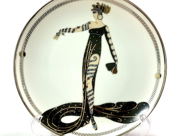 Plato de colección Erté "La Merveilleuse": Porcelana Art Déco, Franklin Mint