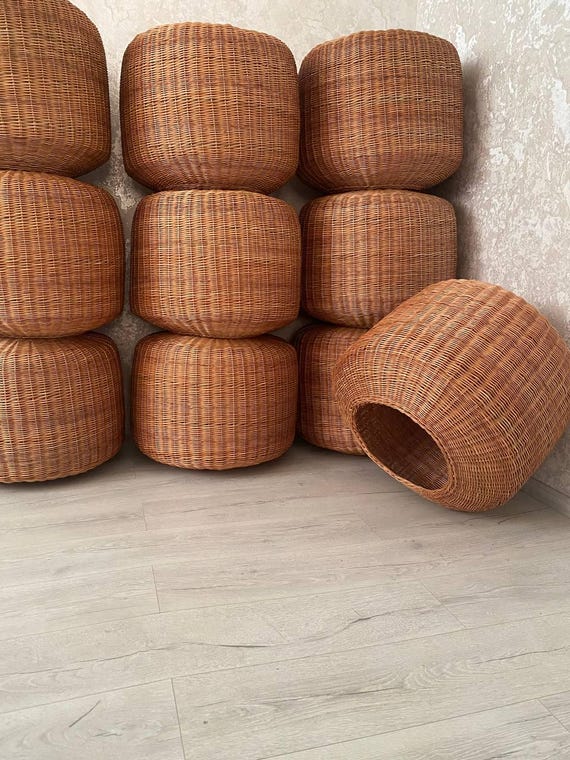 Modern Boho Wicker Lampshade | Handwoven Rattan Light Cover with Geometric Pattern | Unique Pendant Light for Dining Room, Loft, Cafe Decor