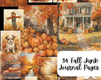 Fall Junk Journal Pages l Fall Digital Paper