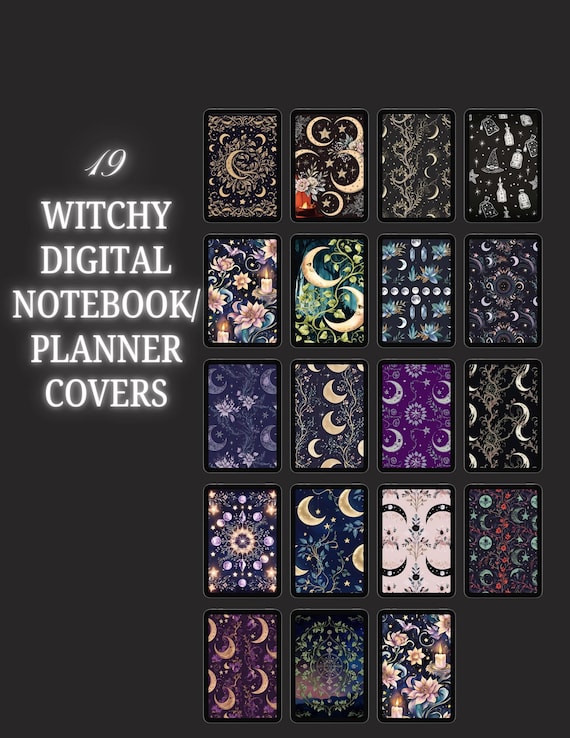 Witchy Digital Planner Covers: Mystical Notebook Designs