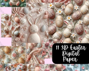 3D Easter Digital Paper for Scrapbooking and Crafts (Digital Download)