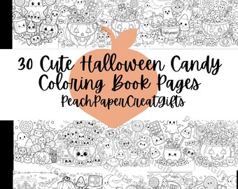 Kawaii Halloween Coloring Book: Candy, Pumpkins, Ghosts (PDF)