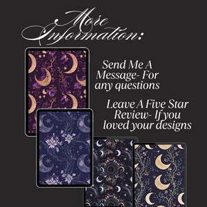 image of more information for the witchy digital notebook/planner covers