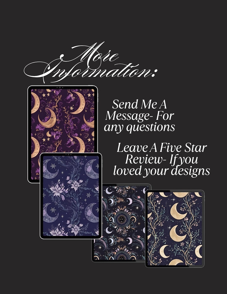 image of more information for the witchy digital notebook/planner covers