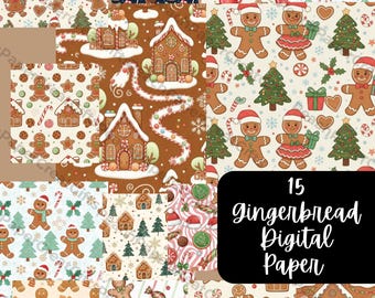 Lebkuchen digitales Papier für Scrapbooking und Kunsthandwerk (digitaler Download)