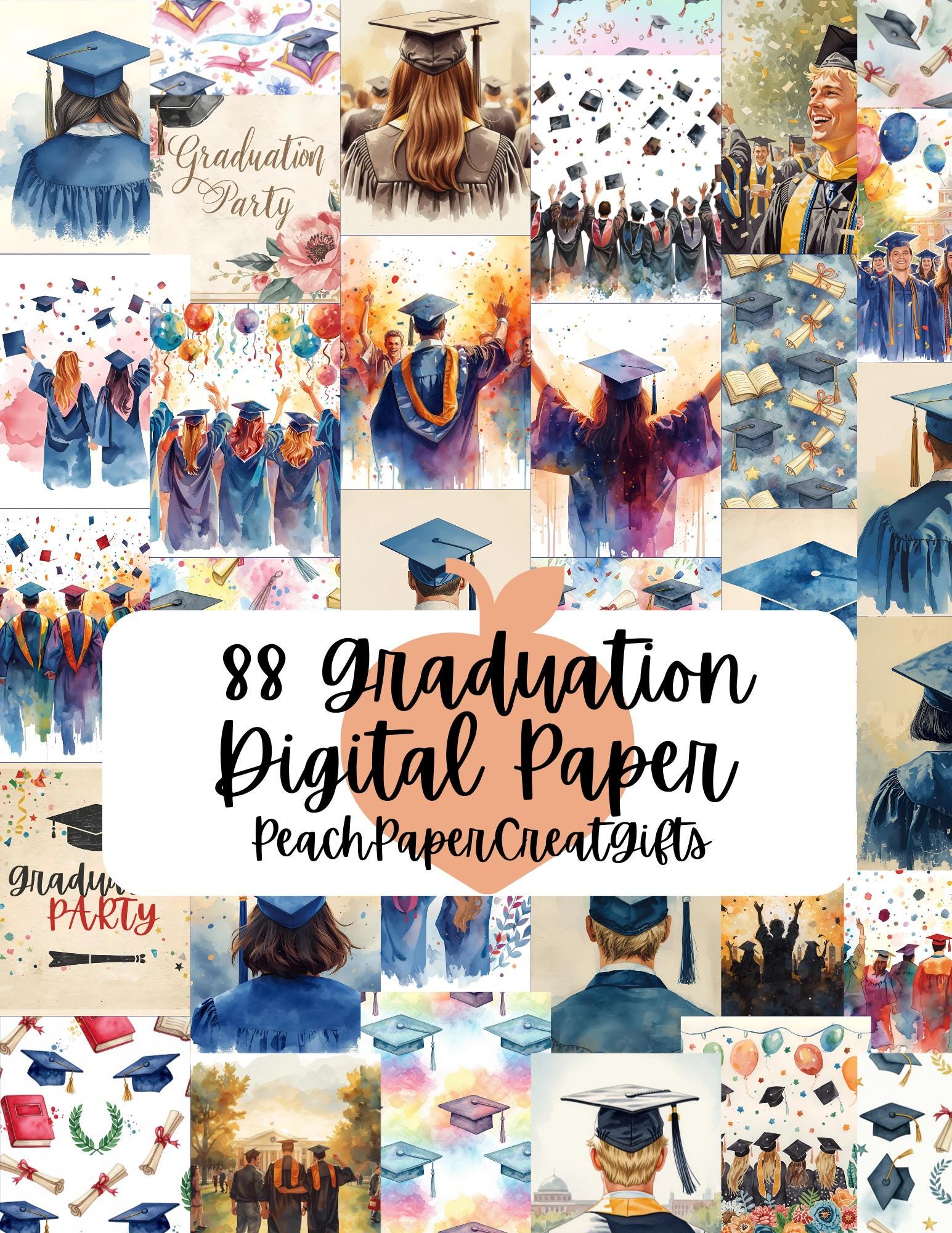 Graduation Digital Paper Pack (digital Download) - Etsy