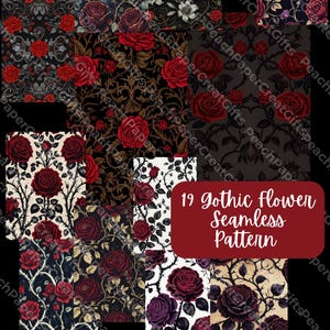Gothic Floral Seamless Patterns