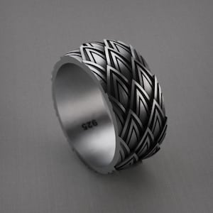 Handcrafted 925 Sterling Silver Dragon Ring, Fantasy Serpent Band For Men, Gothic Mythical Beast Jewelry, Norse Style Statement Gift