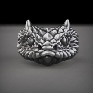 Sterling Silver Snake Head Ring For Men, 925 Handmade Serpent Reptile Jewelry, Gothic Statement Band, Bold Animal Symbol Gift