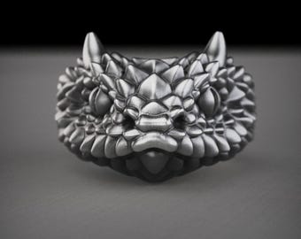 Sterling Silber Schlangenkopf Ring: Handgemachter Schmuck