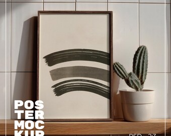 Vertical Frame Mockup 2:3 Ratio, Frame Wall Art Mockup PSD Interior Wood Frame Mockup Digital Prints and Poster Shop Mockup