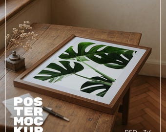 Frame Mockup Flat Lay 3x4, Stylish Lying Frame Mockup, Minimalist PSD Photoshop Mockup, Close Up Frame Mockup, Wall Art Mockup