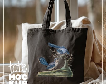 Black Canva Tote Bag Mockup, PNG Tote Bag Mockup Flatlay, Dark Tote Bag Template, Cotton Canvas Tote Bag, Black Tote, PSD Smart Layer