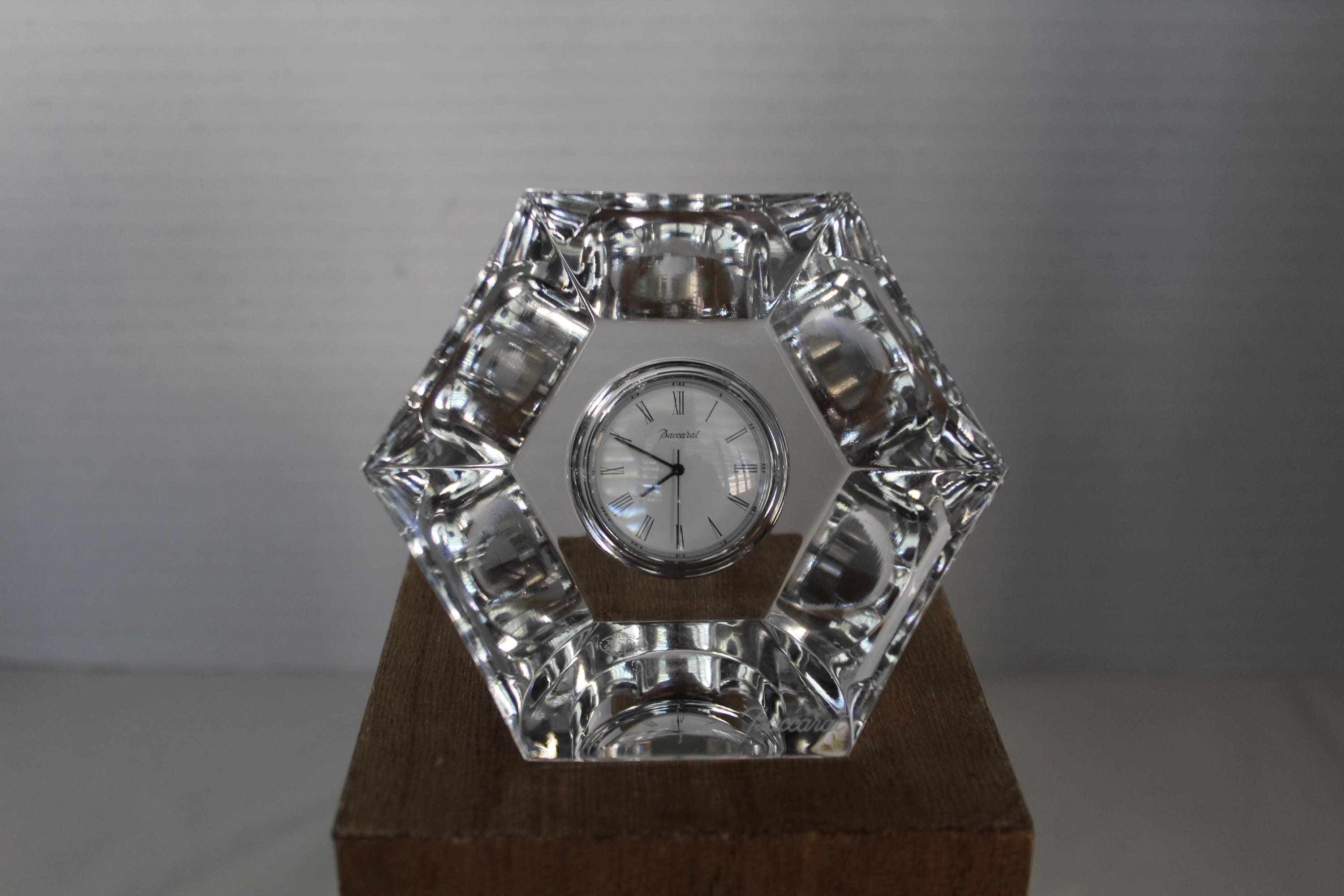 Baccarat Desk Clock - Etsy